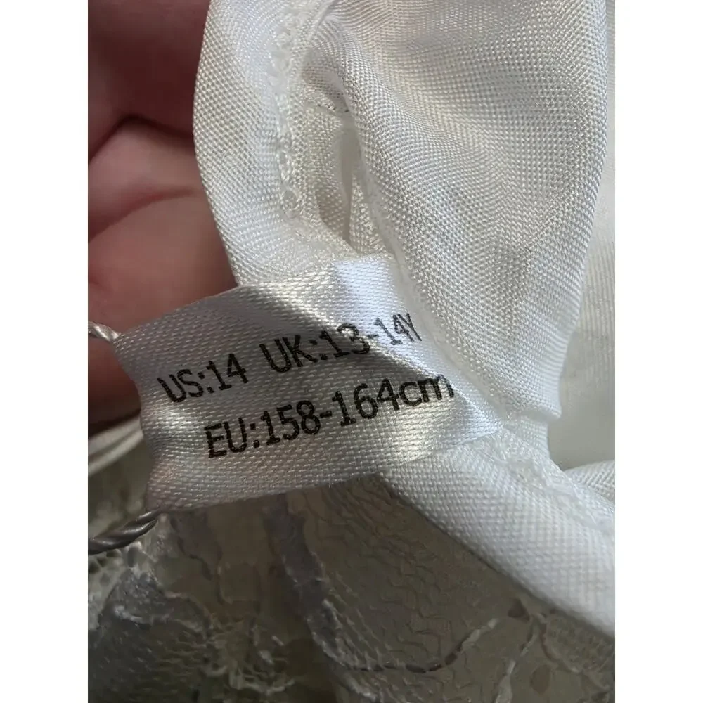 NWT iEfiel Girls Black & White Sequin Gem Party Formal Dress Size 14